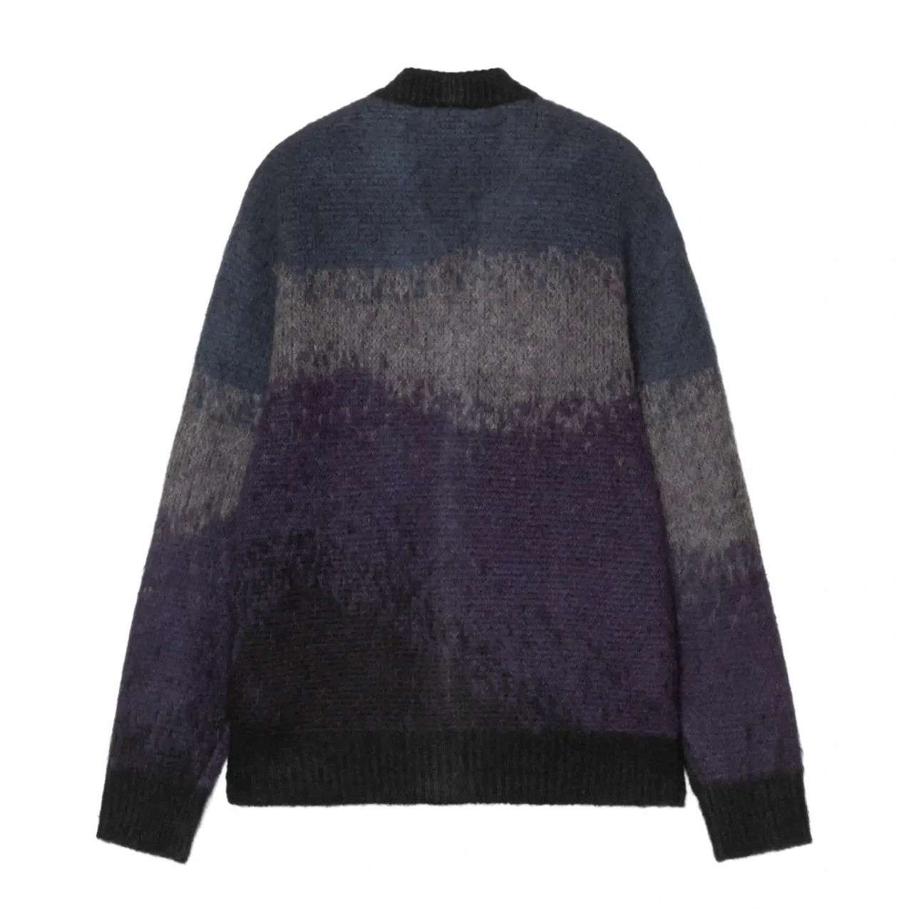 Carhartt WIP W Tinley Cardigan Tinley Stripe Black back view in a white background