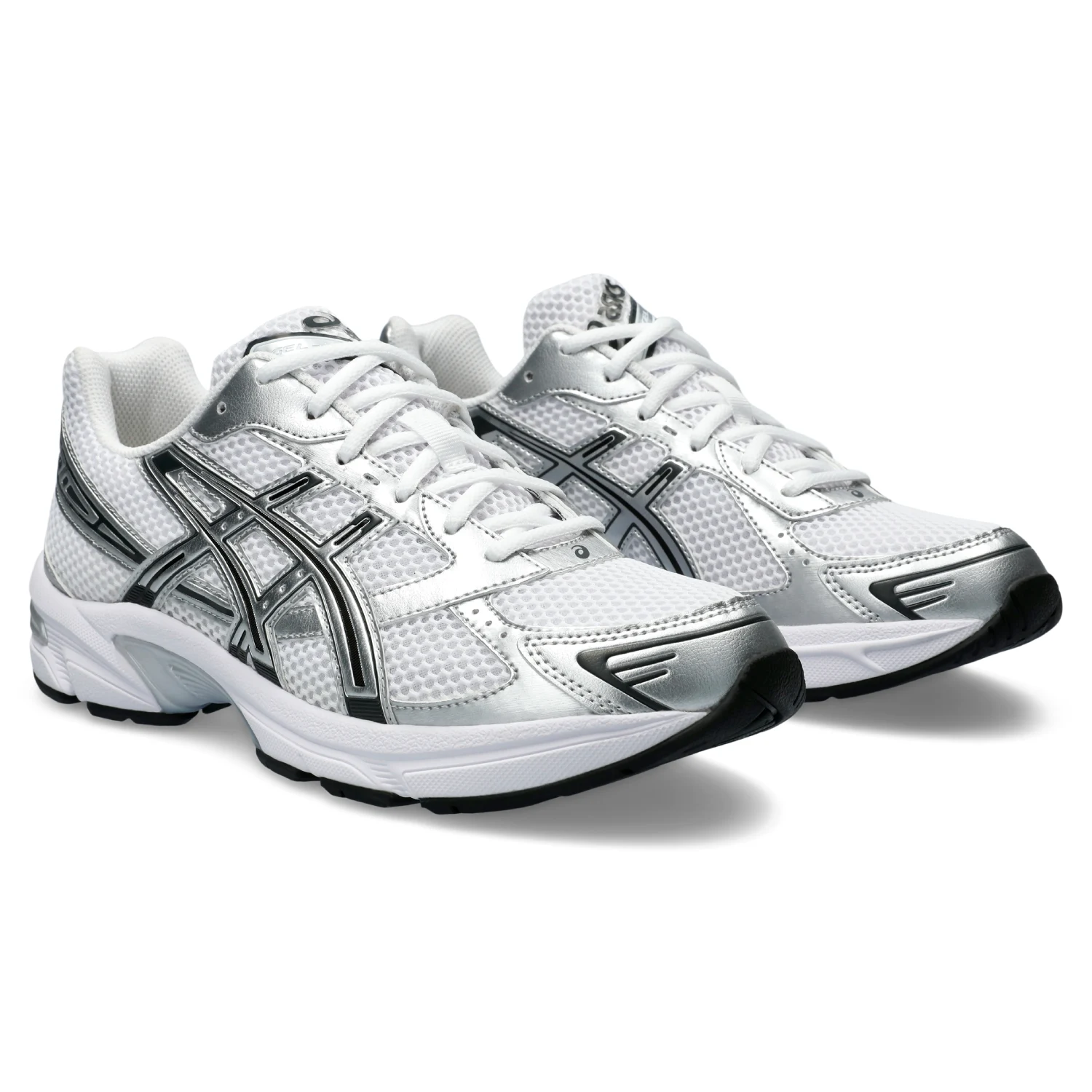 Asics Gel-1130 White/Pure Silver side view in a white background