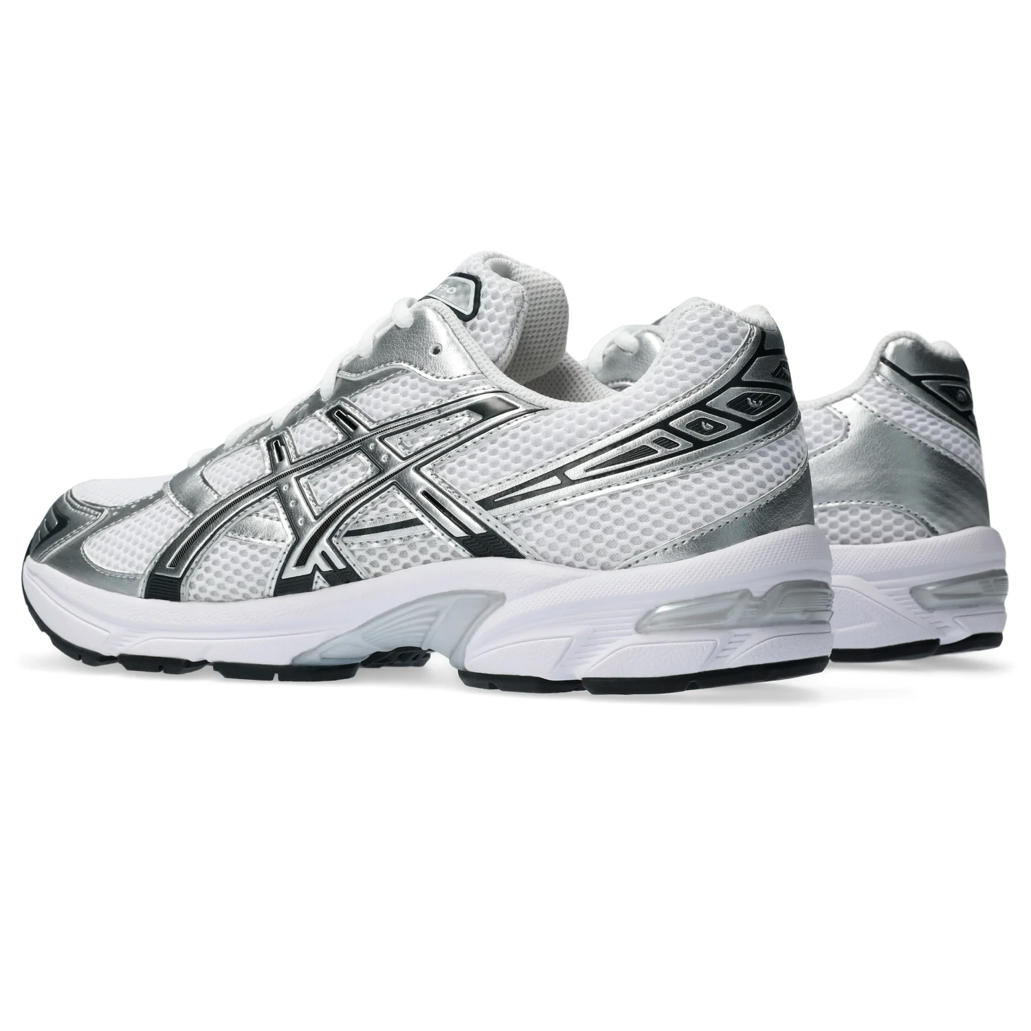 Asics Gel-1130 White/Pure Silver side view in a white background