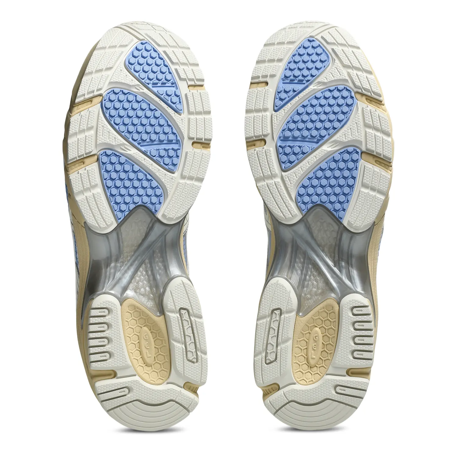 Asics Gel-DS Trainer 14 Ivory/Light Sapphire bottom view in a white background