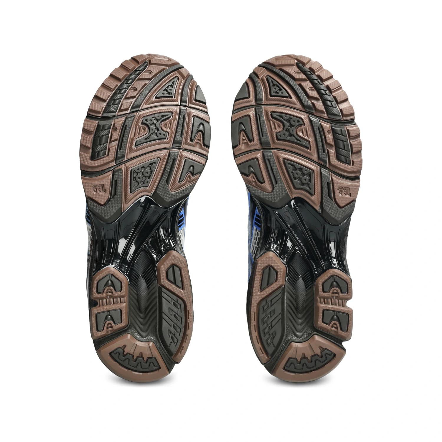 Asics Gel-Kayano 14 Cream/Blue Coast bottom view in a white background