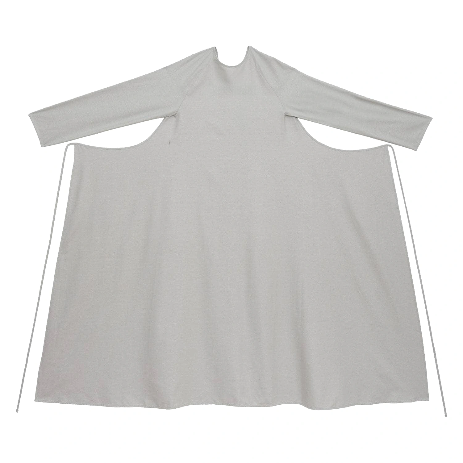 Baserange Long Sleeve Apron Dress Prun Grey front view in a white background