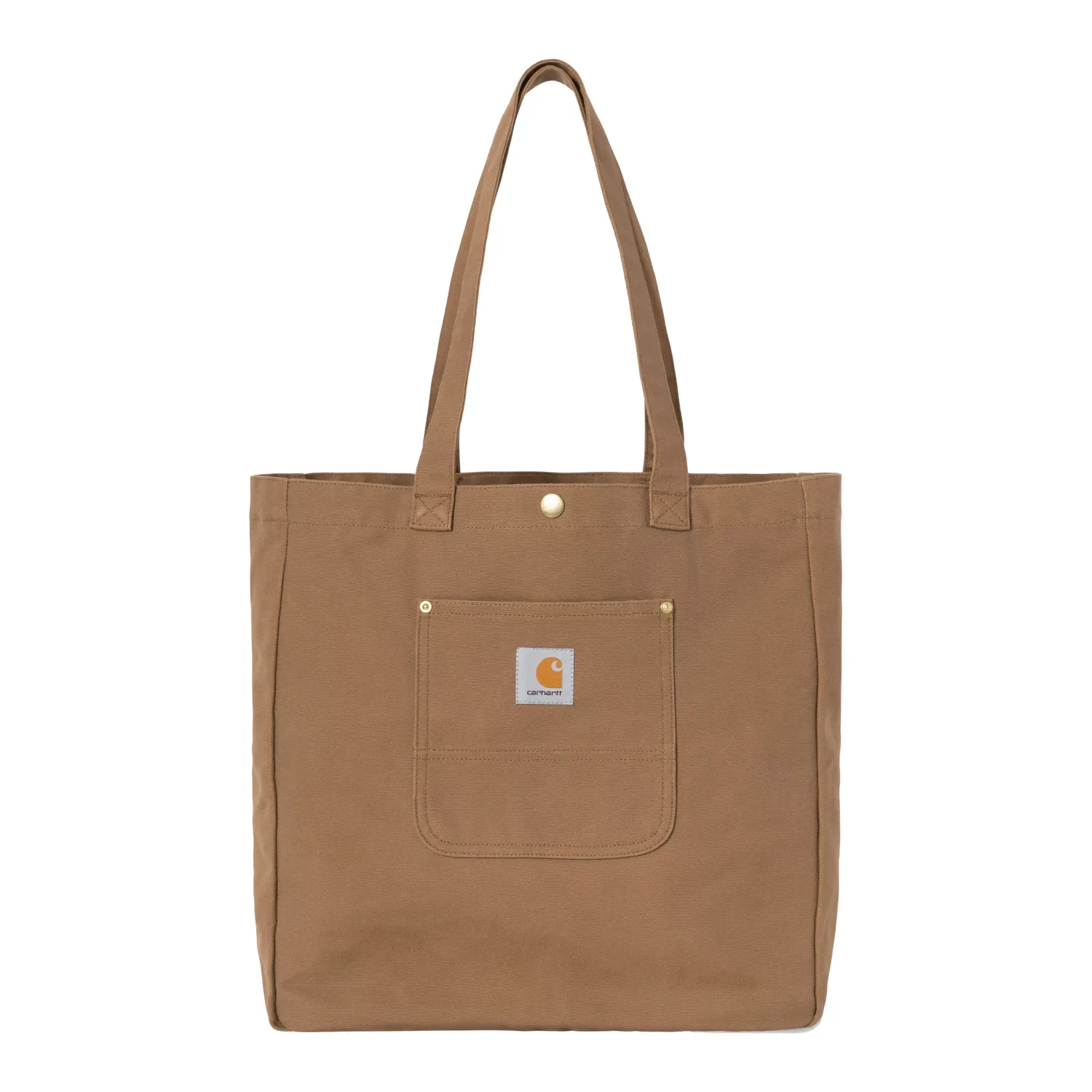 Carhartt WIP Bay Tote Hamilton Brown front view in a white background