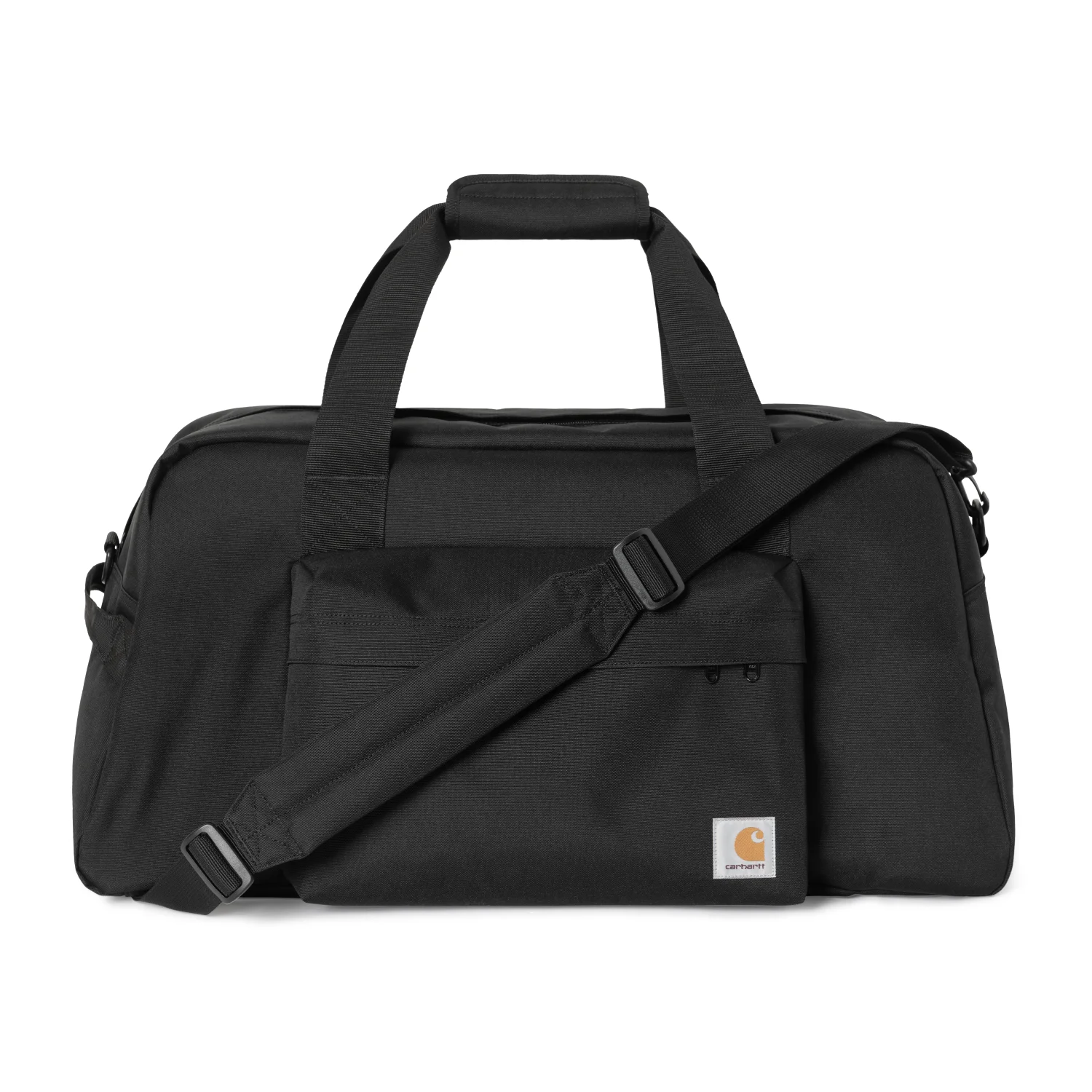 Carhartt WIP Duffle Bag Black front view in a white background