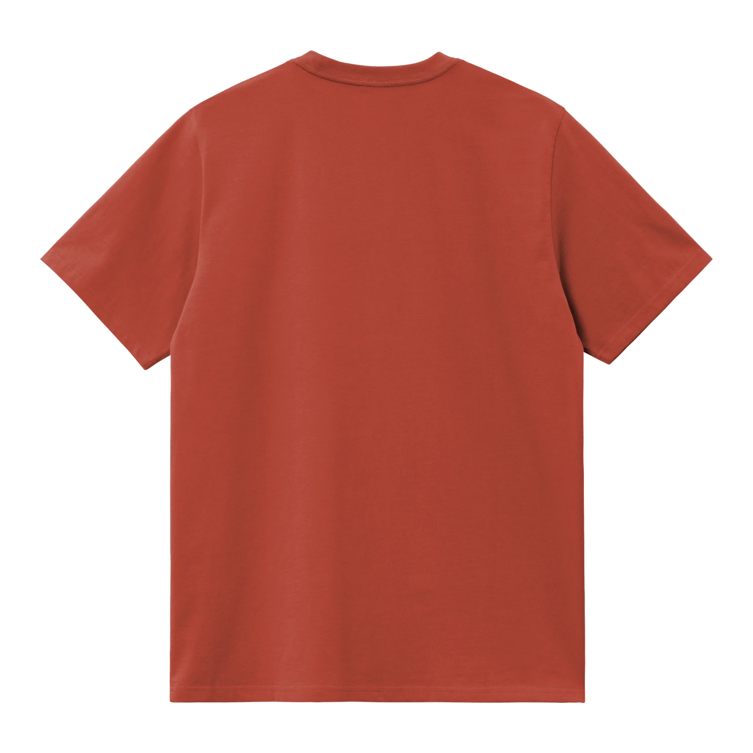 Carhartt WIP S/S American Script T-Shirt Oxide Red back view in a white background