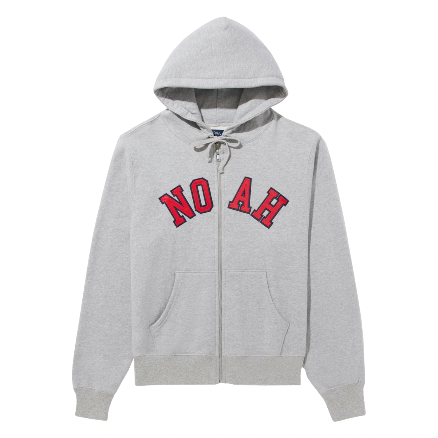 Noah Arch Applique Zip Up Heather Grey front view in a white background