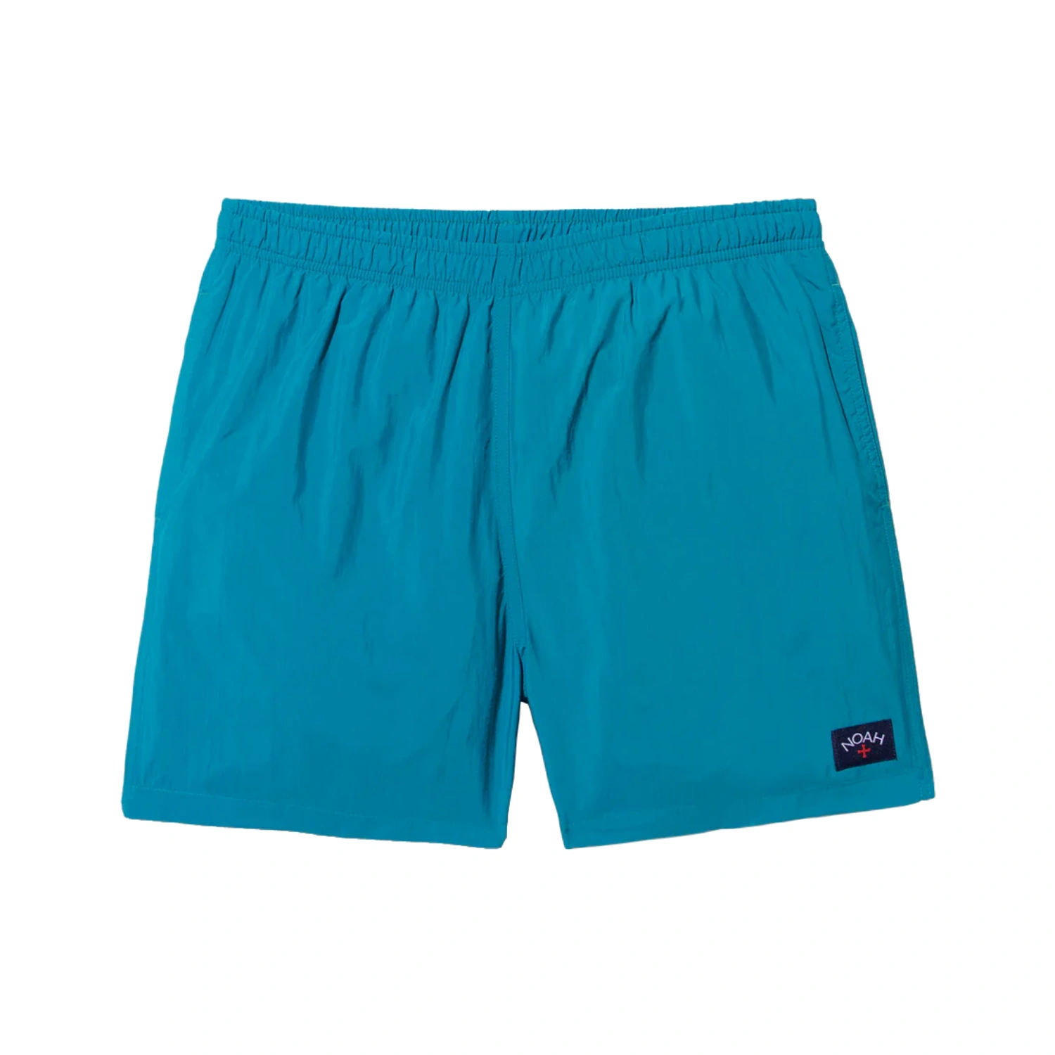 Noah Core Swim Trunks Turquoise front view in a white background