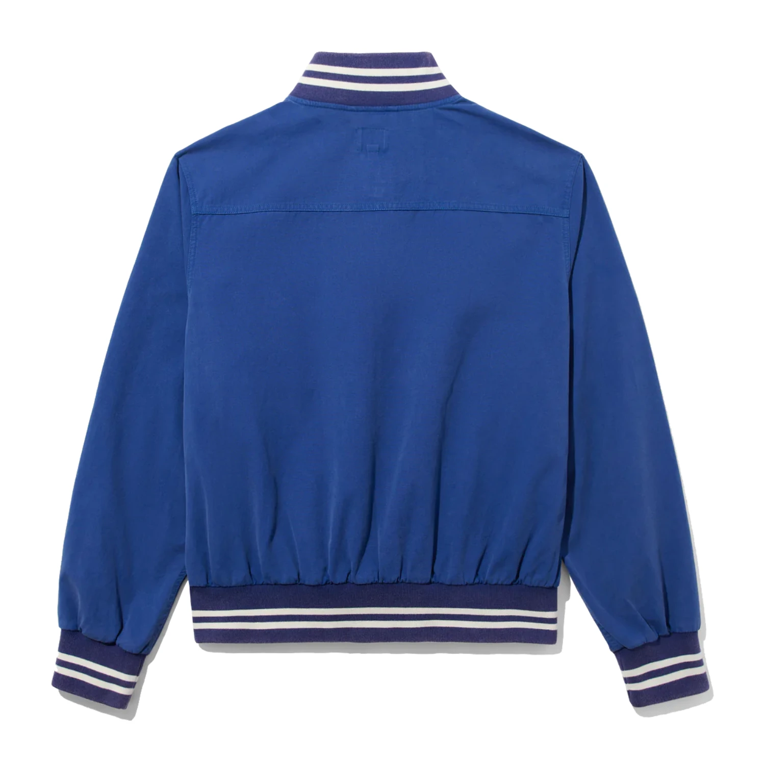 Noah Cotton Varsity Jacket Royal back view in a white background