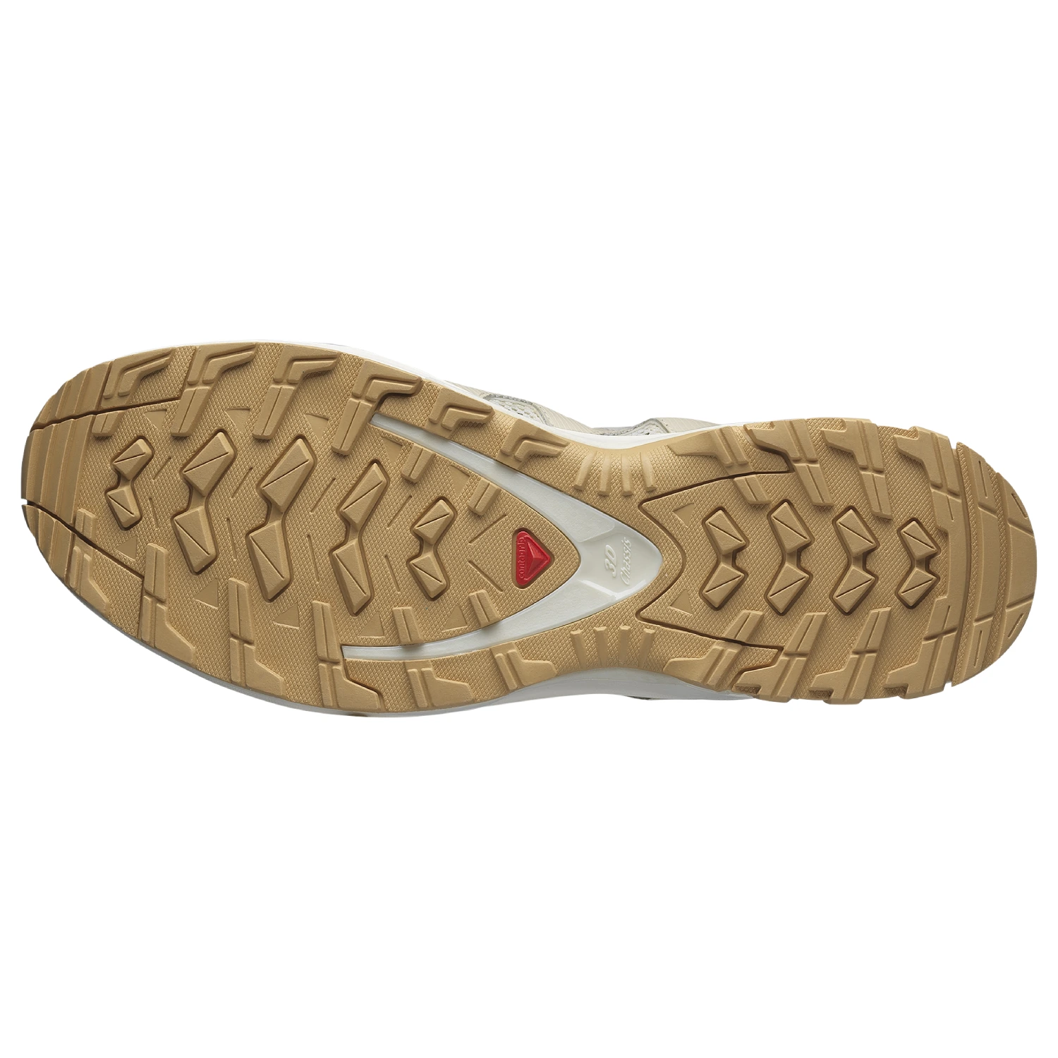 Salomon XA Pro 3D Amphib Vanilla Ice/Almond Milk/Curry bottom view in a white background