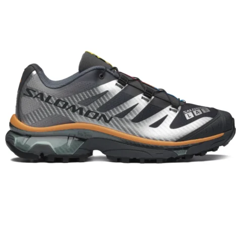 Salomon XT-4 OG Asphalt/Ftw Silver/Nugget side view in a white background