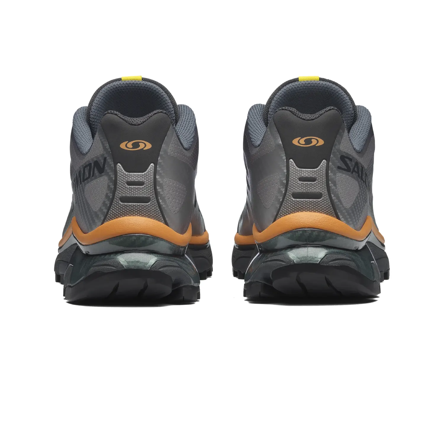 Salomon XT-4 OG Asphalt/Ftw Silver/Nugget back view in a white background