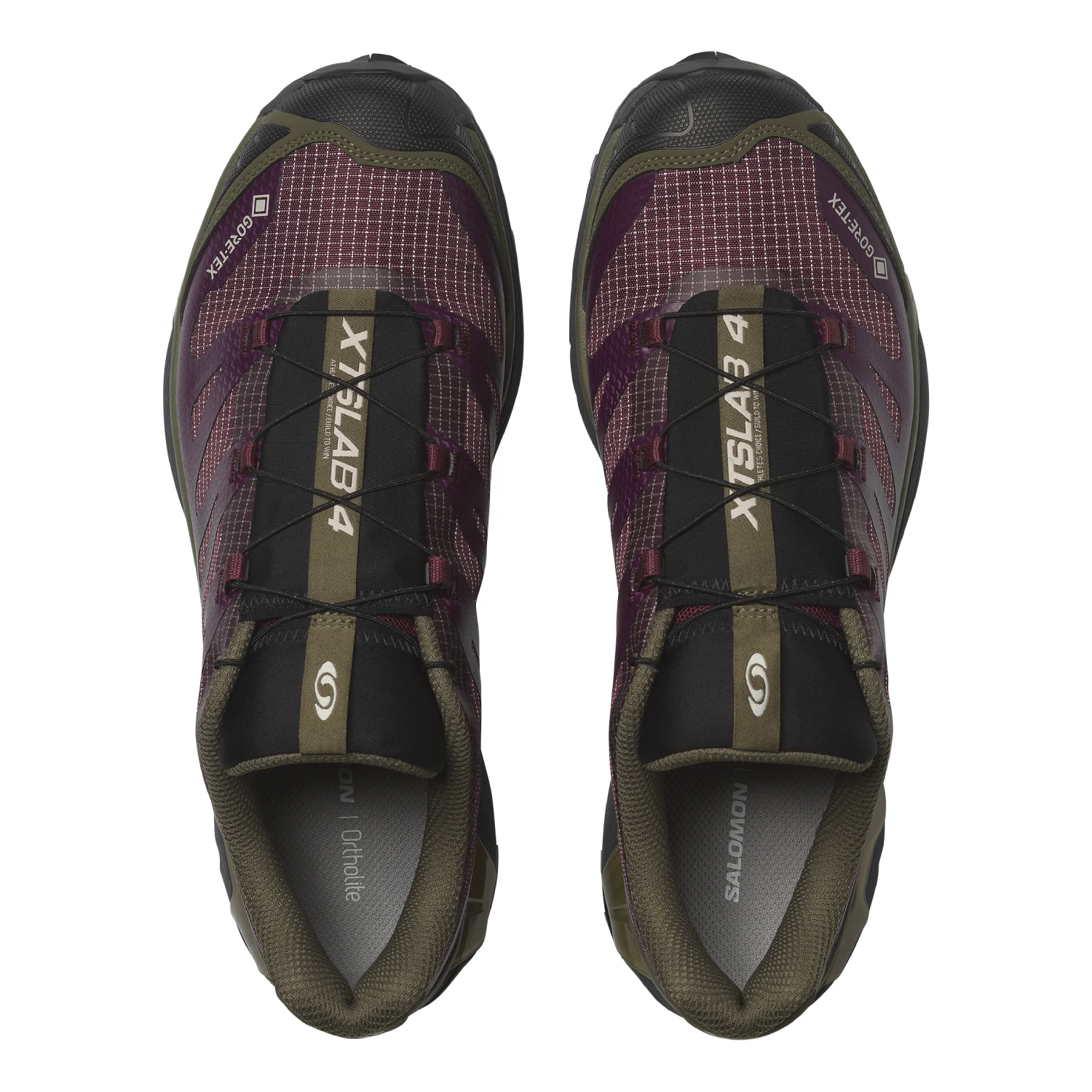 Salomon XT-4 OG GTX Maroon Banner/Winter Bloom/Grape Leaf top view in a white background