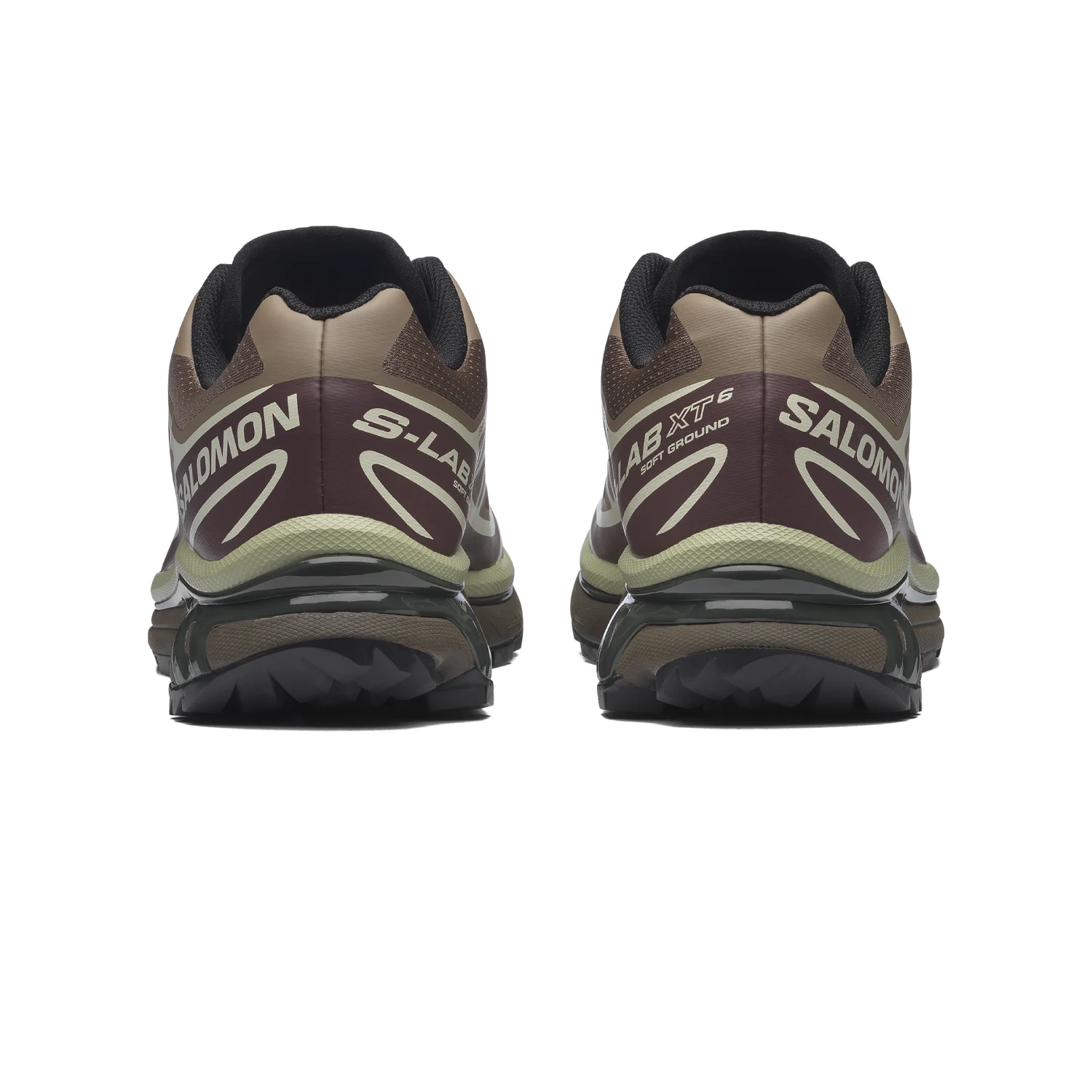 Salomon XT-6 Walnut/Huckleberry/Urban Chic back view in a white background