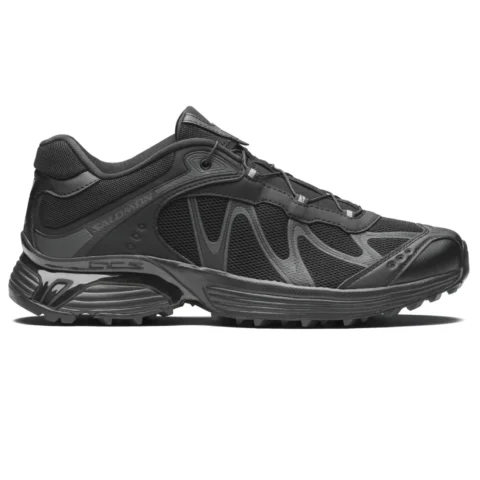 Salomon XT-Whisper Black/Black/Asphalt side view in a white background