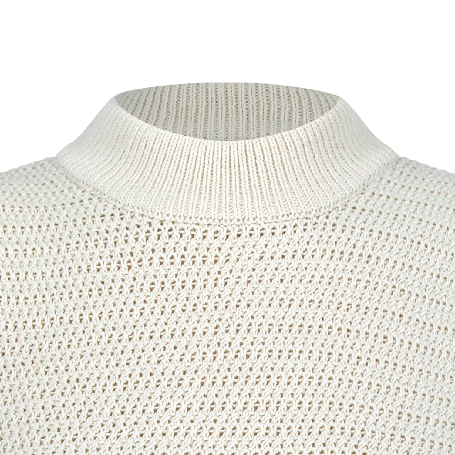 Amomento Crochet Knit Vest Beige detail