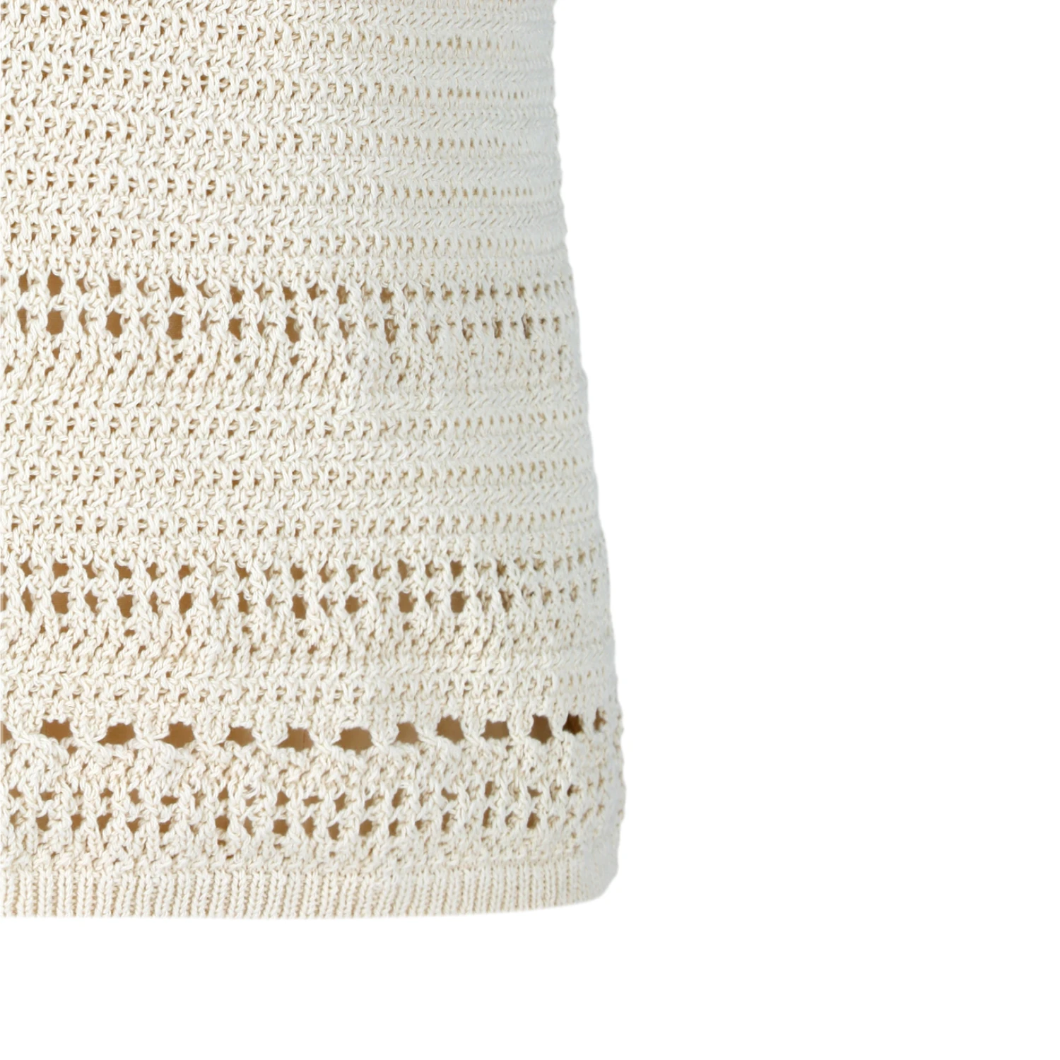 Amomento Crochet Knit Vest Beige detail
