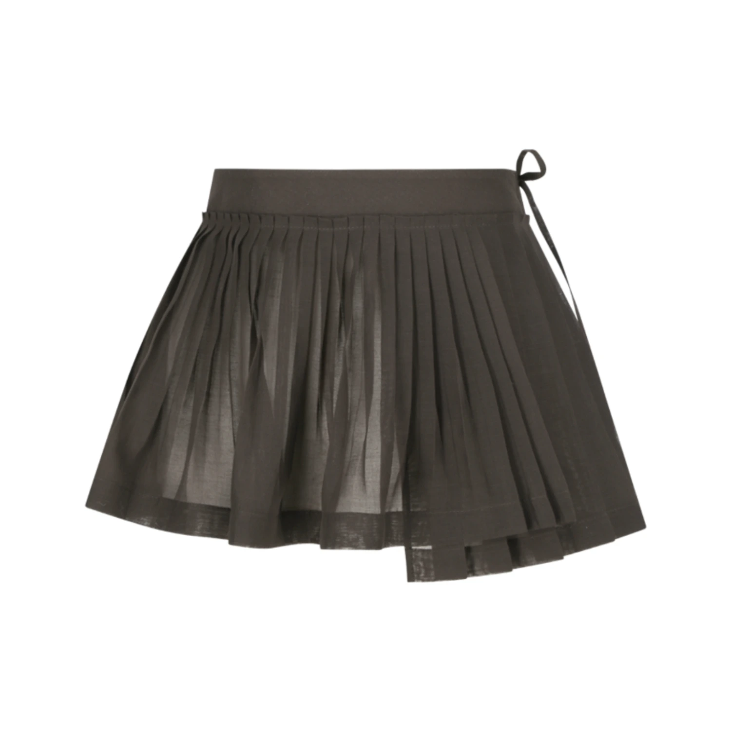 Amomento Pleated Belt Brown front view in a white background