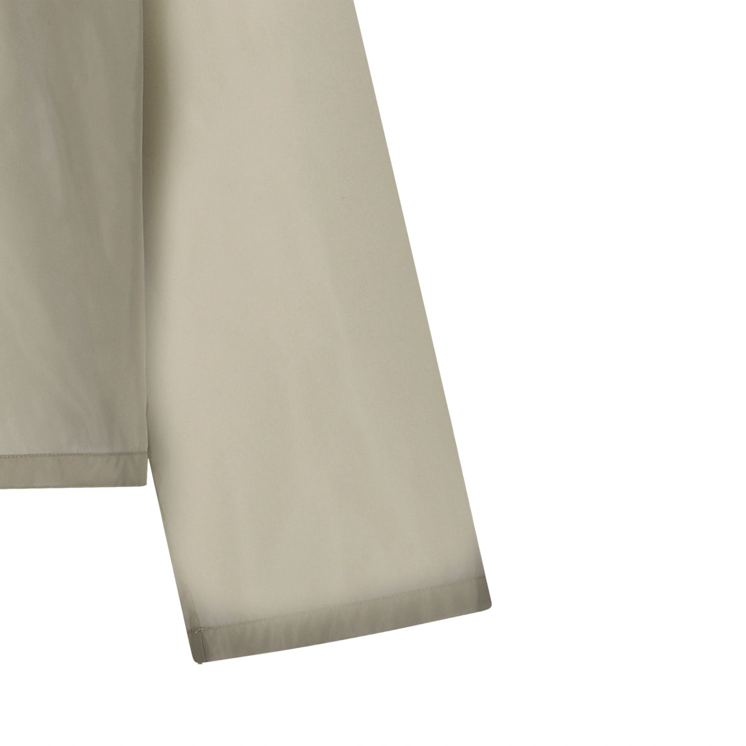 Amomento Sheer Hoodie Anorak Beige sleeve detail in a white background