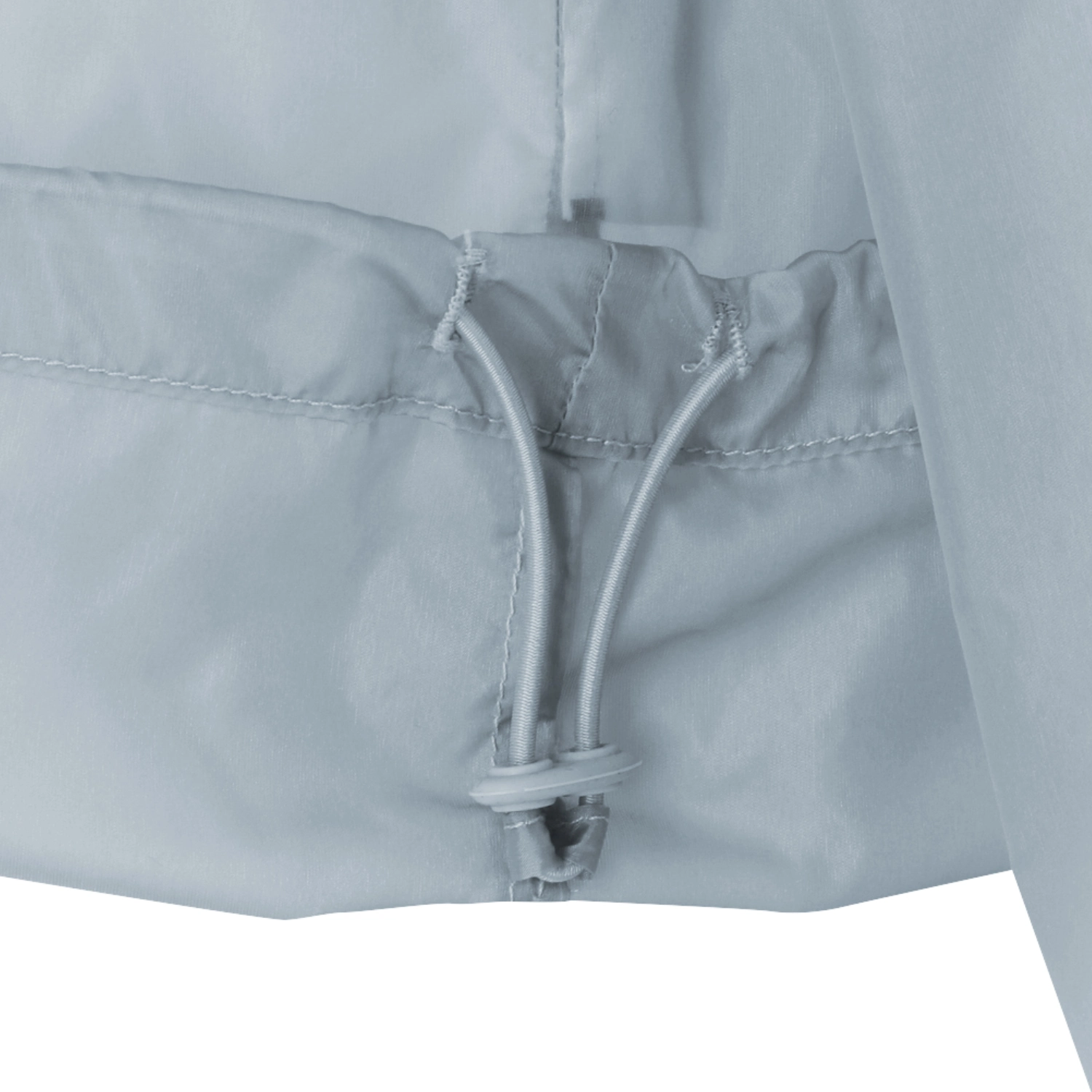 Amomento Sheer Hoodie Anorak Grey hem detail