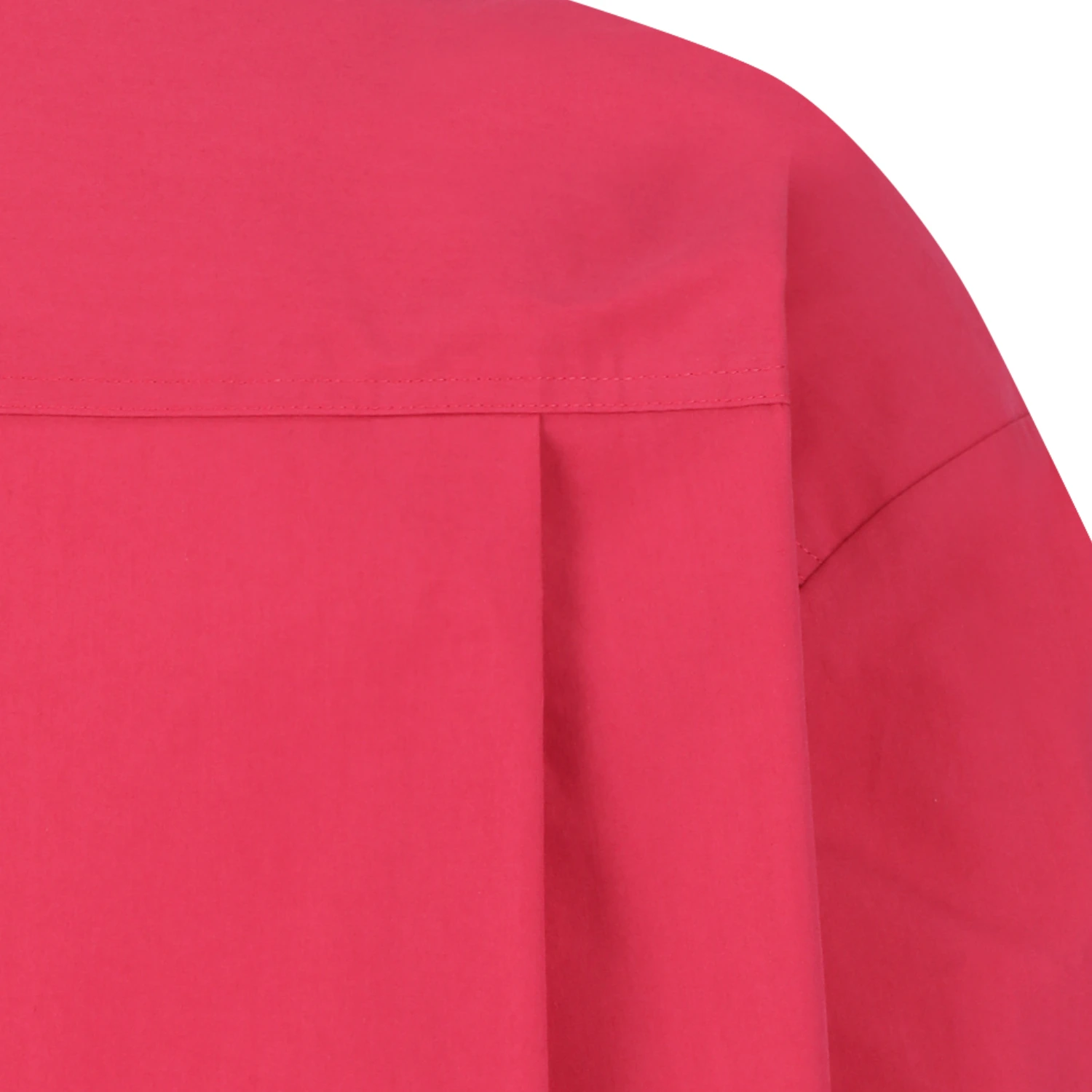 Amomento Square Pocket Oversized Shirt Red detail in a white background