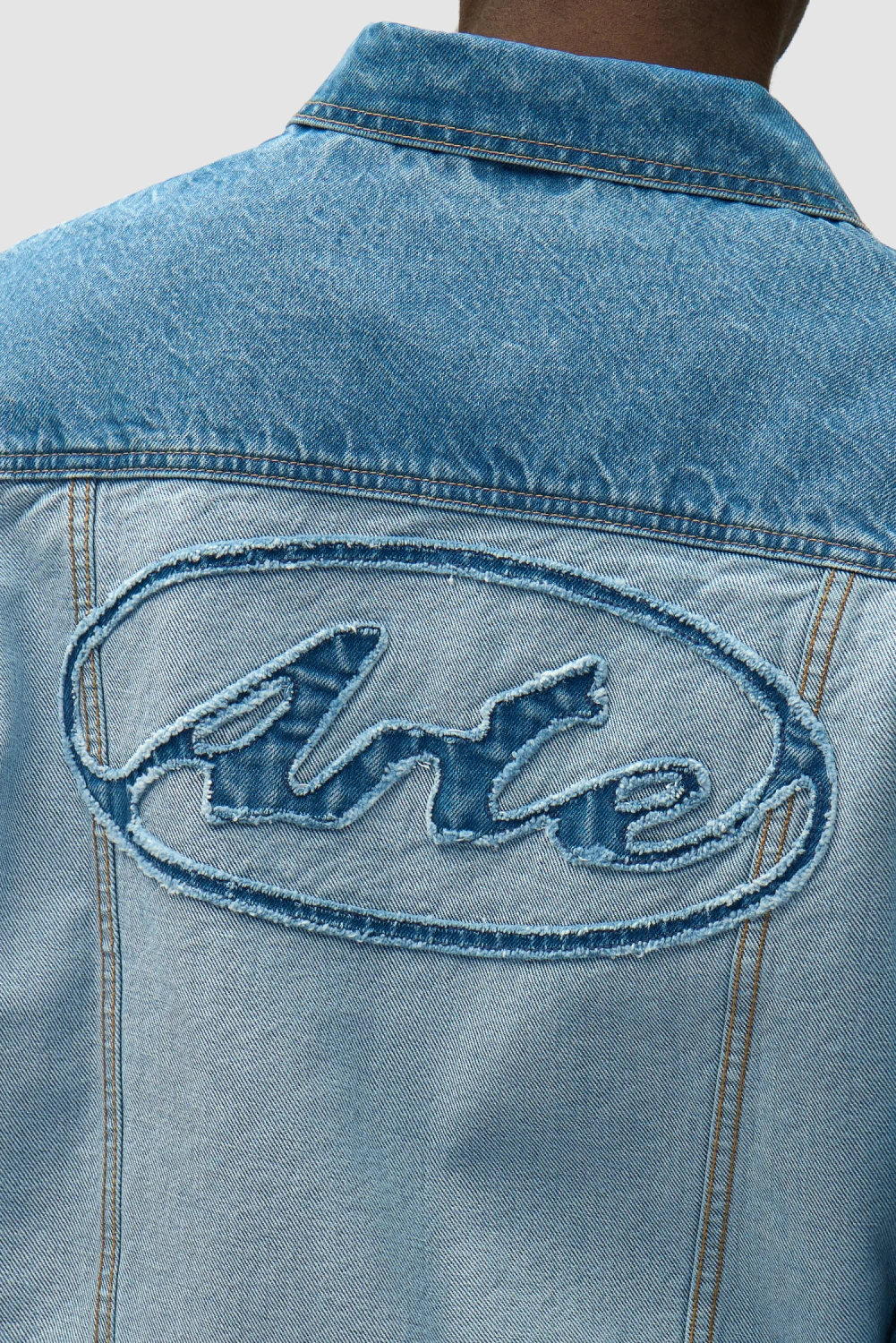 Arte Antwerp Denim Inside/Out Jacket back view on model