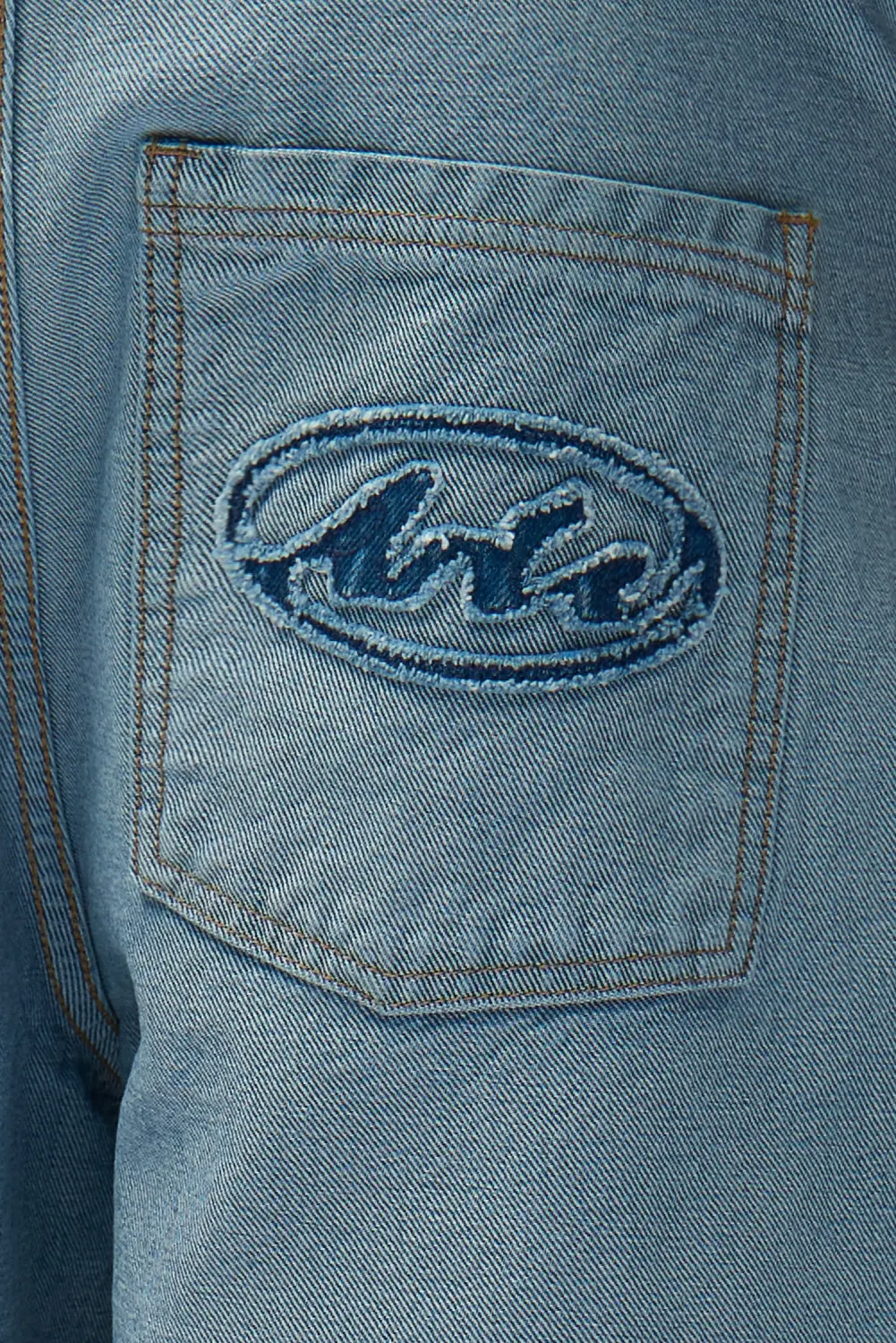 Arte Antwerp Denim Inside/Out Shorts back view on model