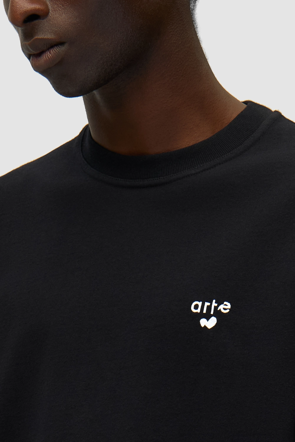 Arte Antwerp Heart Logo T-Shirt Black front view on model