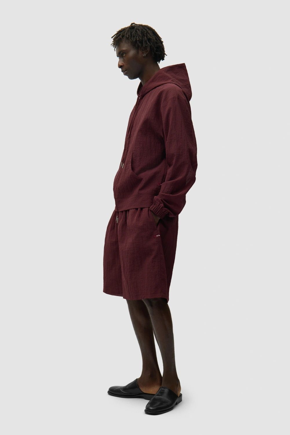 Arte Antwerp Mesh Jacket Bordeaux side view on model