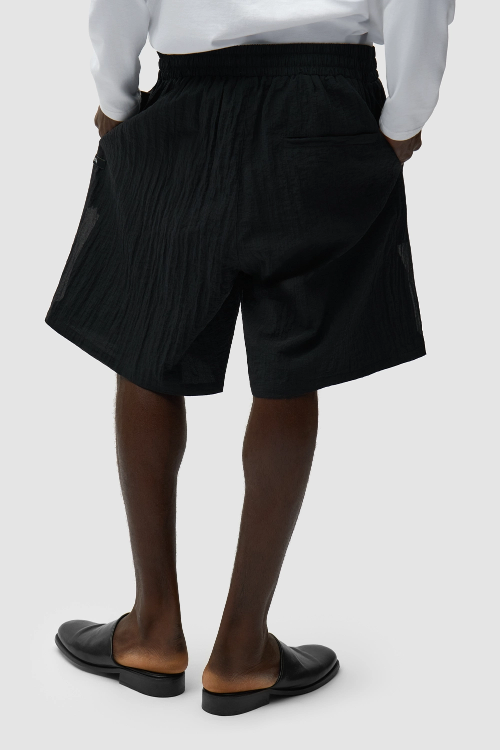 Arte Antwerp Mesh Shorts Black back view on model