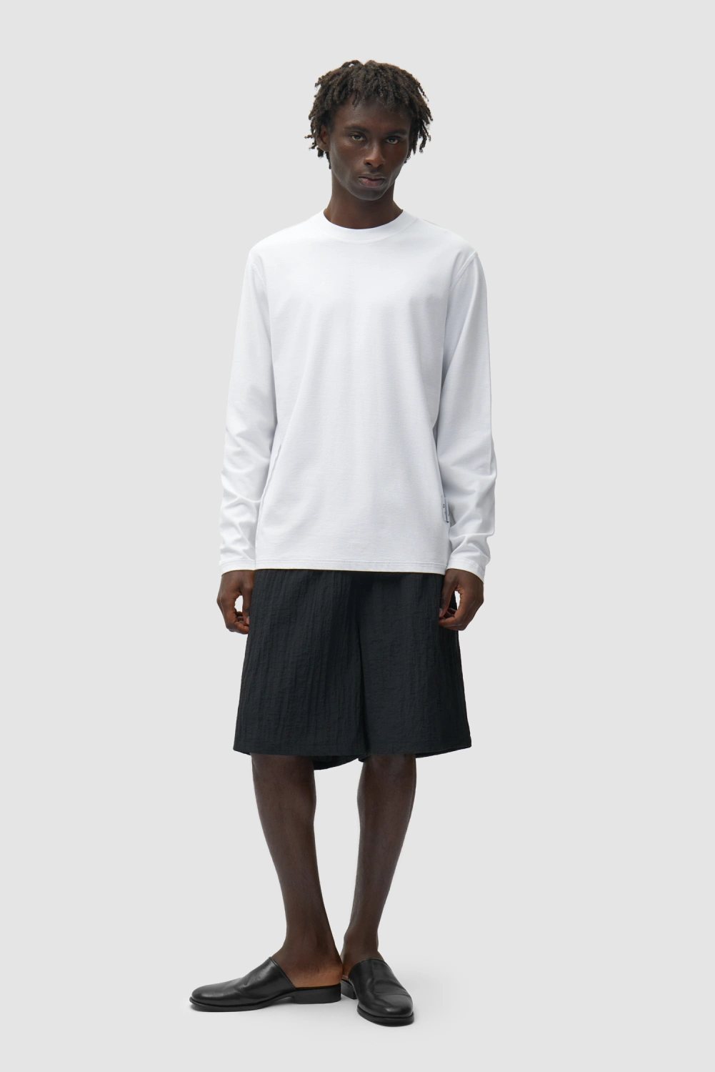 Arte Antwerp Mesh Shorts Black front view on model