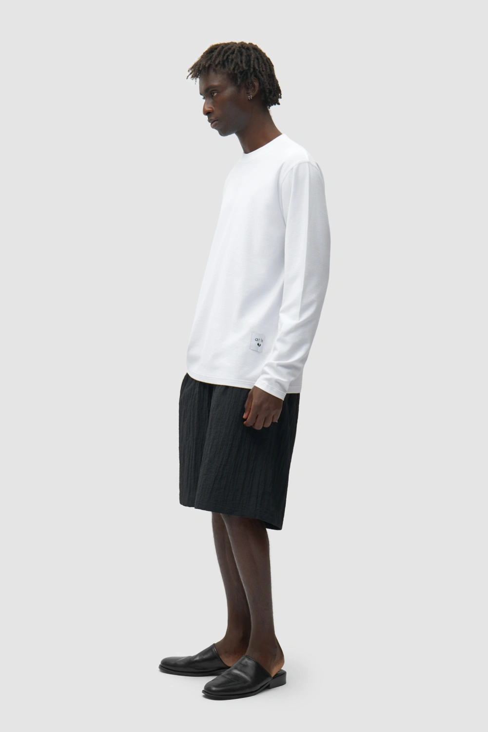 Arte Antwerp Mesh Shorts Black side view on model