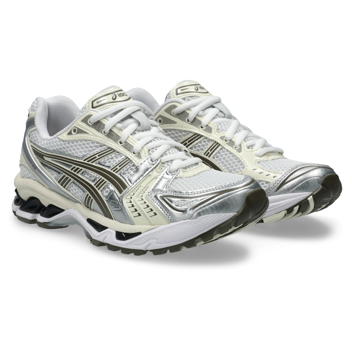Asics Gel-Kayano 14 White/Ivory side view in a white background