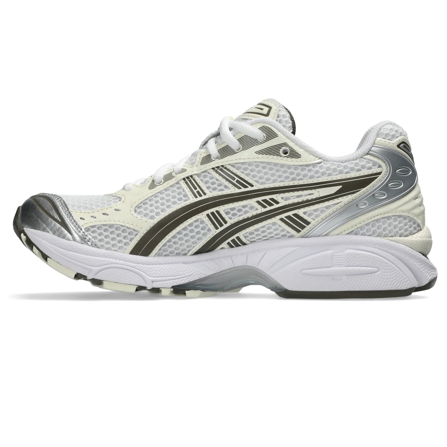 Asics Gel-Kayano 14 White/Ivory side view in a white background