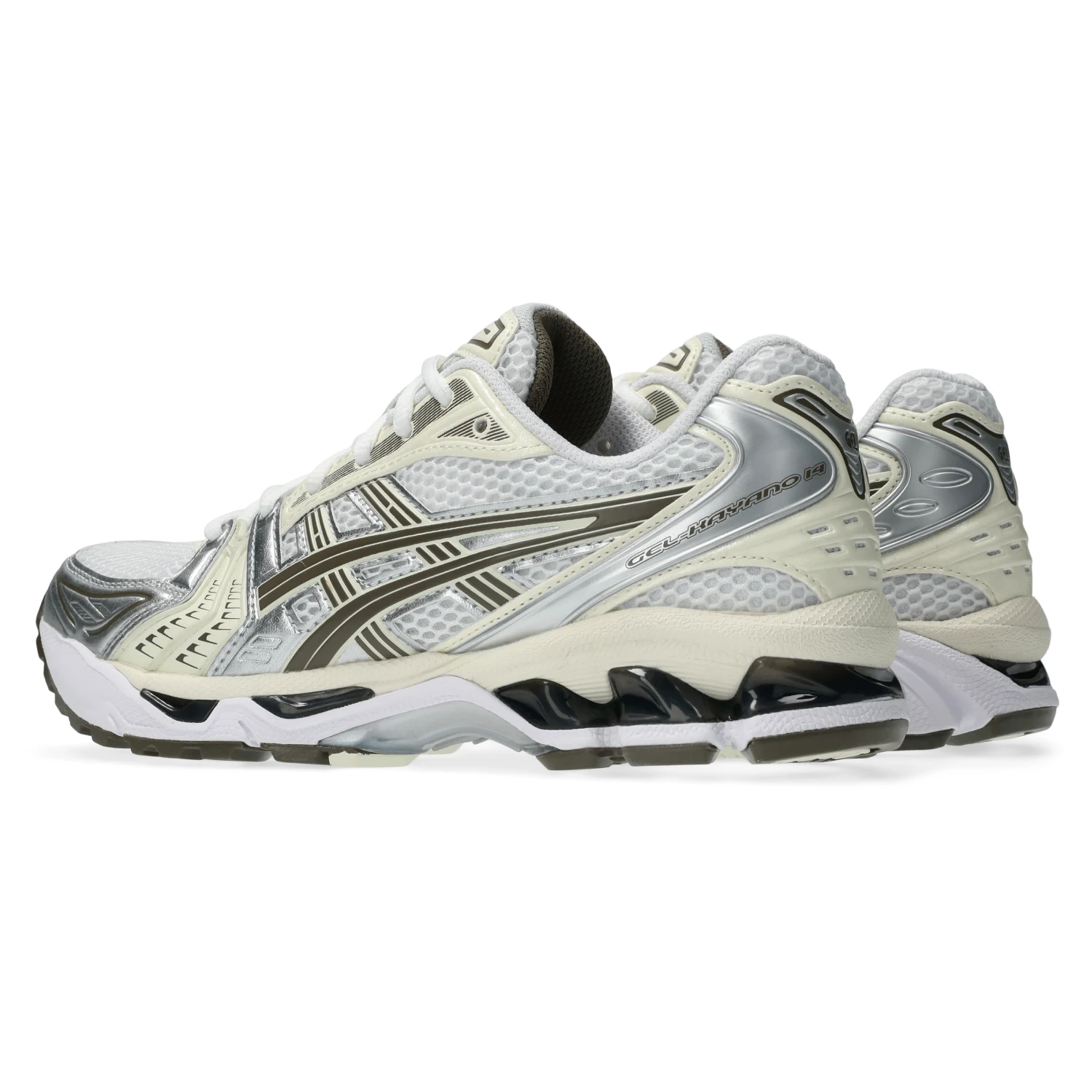Asics Gel-Kayano 14 White/Ivory side view in a white background