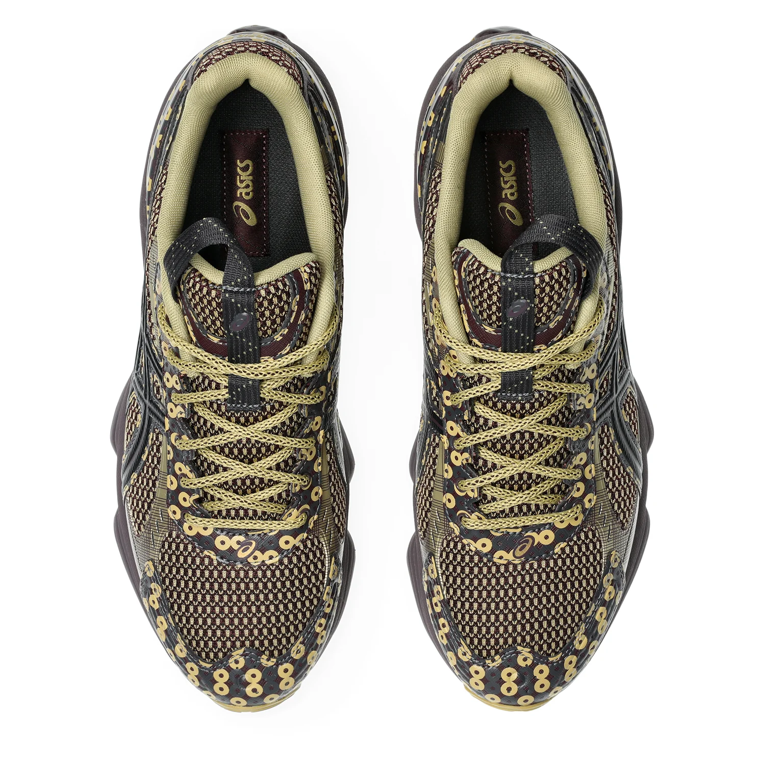 Asics US7-S Gel-Kinetic Fluent Beniimo Purple/Lemongrass top view in a white background