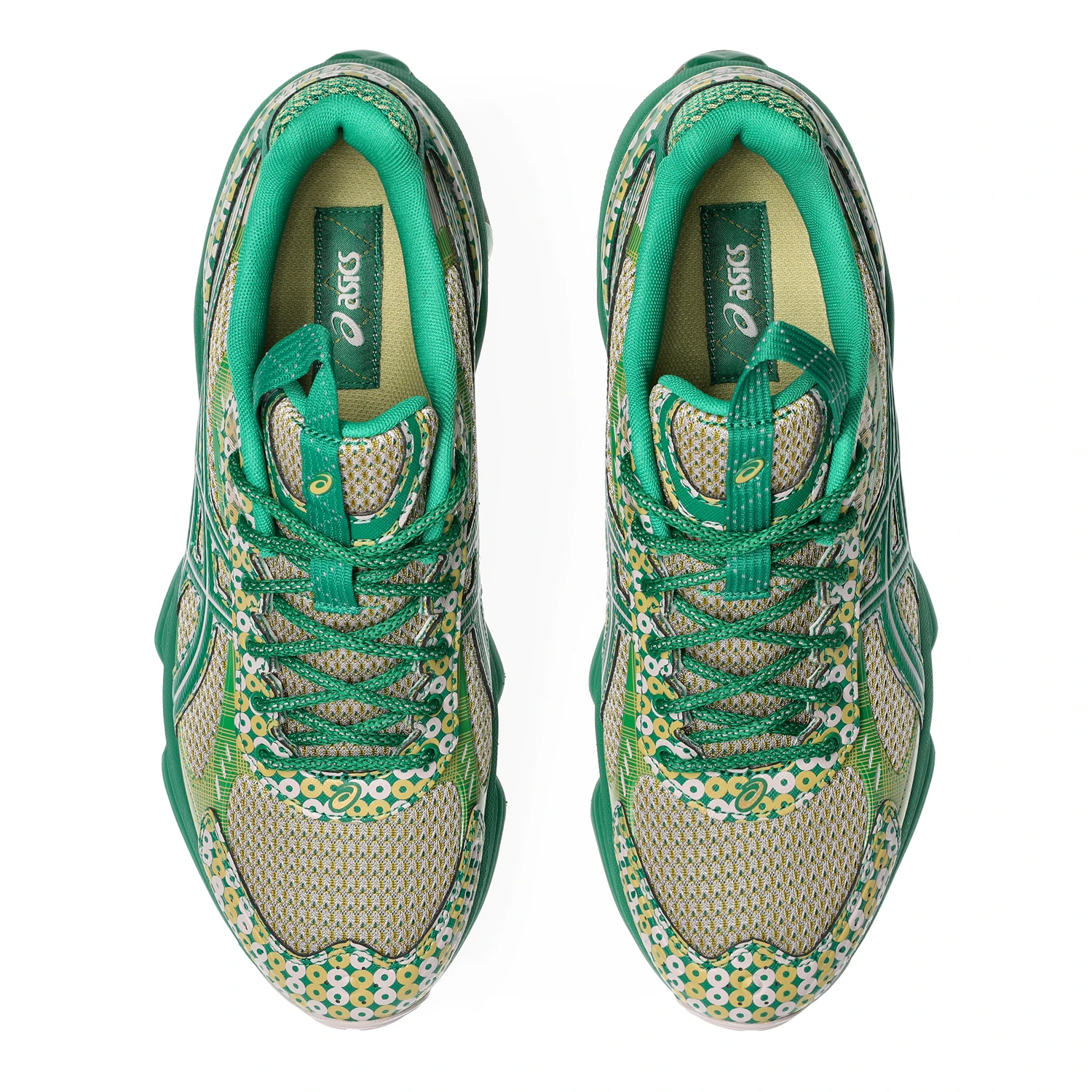 Asics US7-S Gel-Kinetic Fluent Watershed Rose/Kale top view in a white background