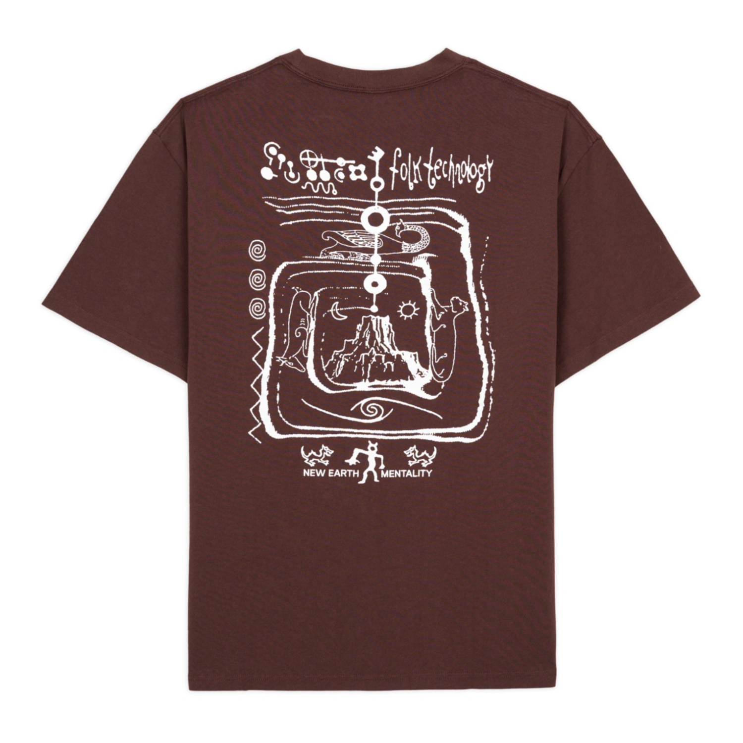 Brain Dead Ancient Knowledge T-Shirt Berry back view in a white background