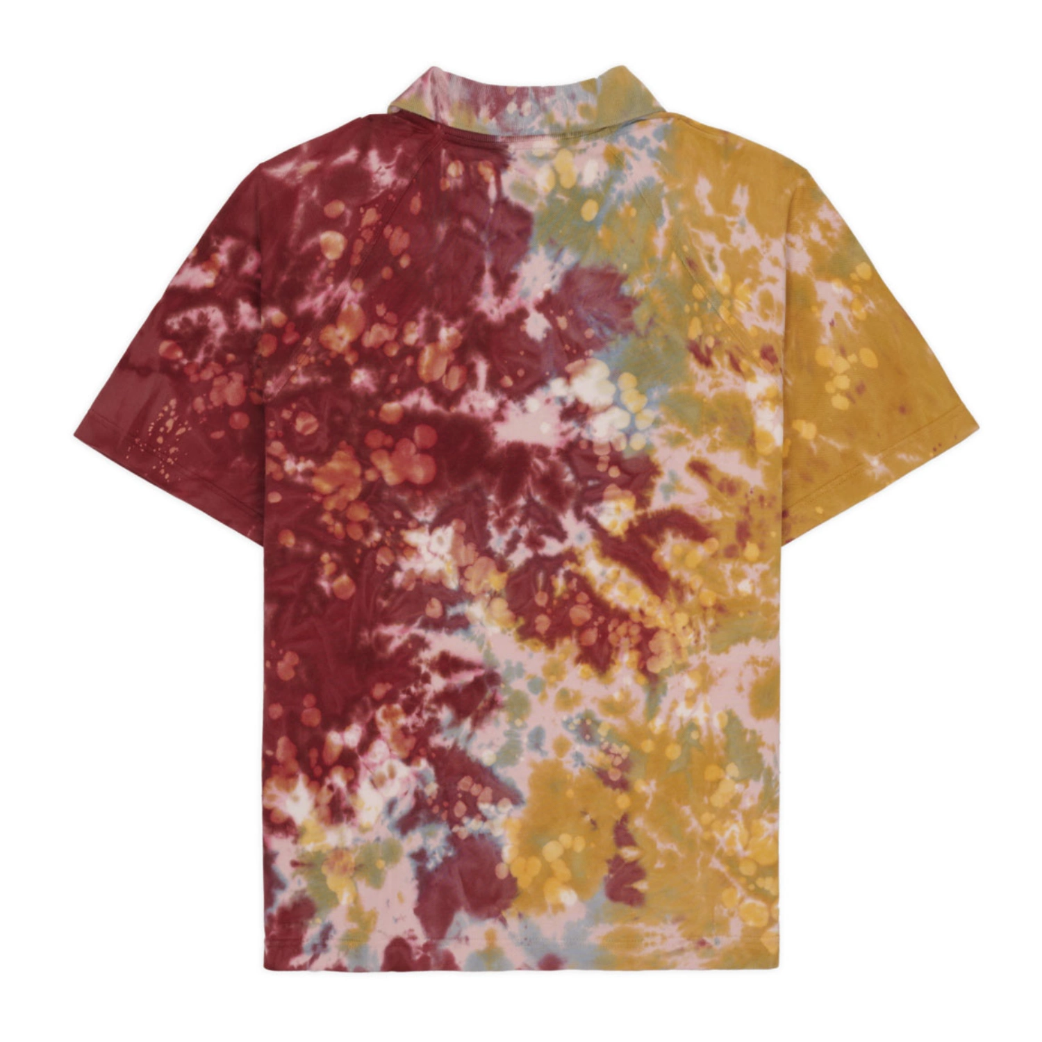 Brain Dead Dyed Short Sleeve Boxed Pique Polo Terracotta back view in a white background