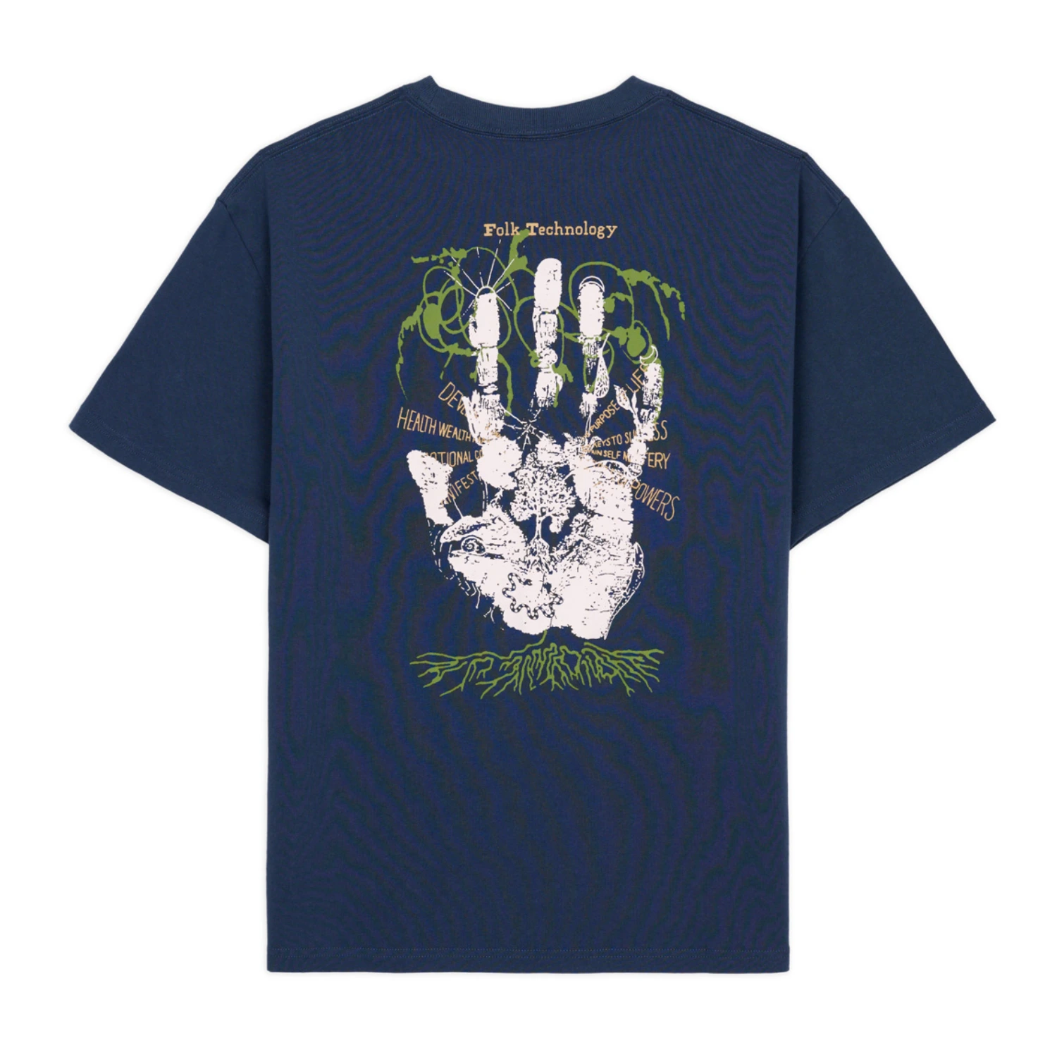 Brain Dead Earth Defense T-Shirt Slate back view in a white background