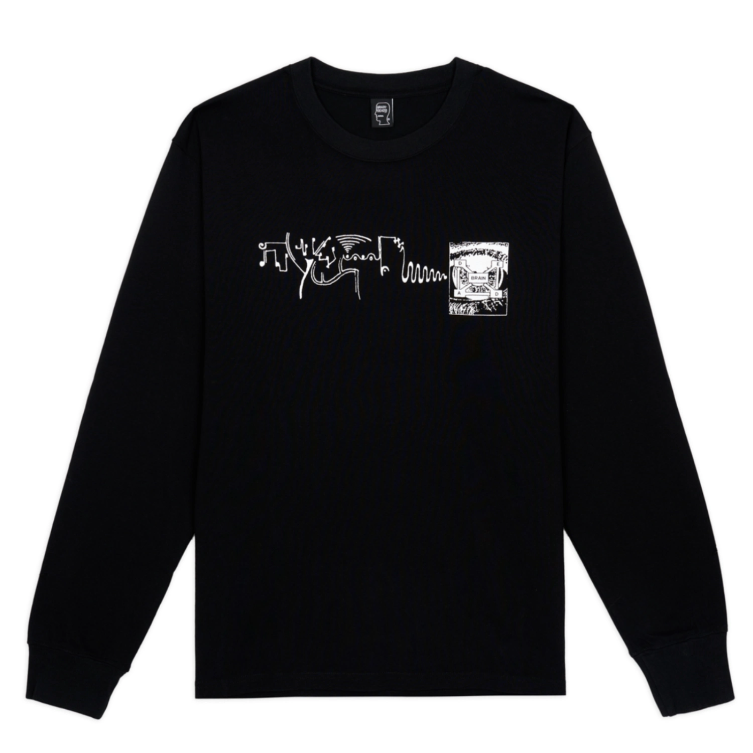 Brain Dead Multi Vision Long Sleeve Shirt Black front view in a white background