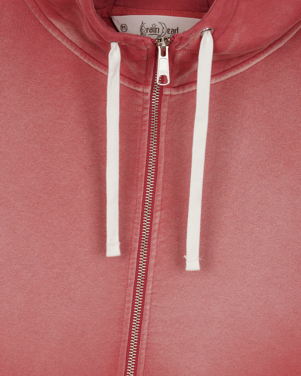 Brain Dead Padded Elbow Zip Up Hoodie Brick front view detail
