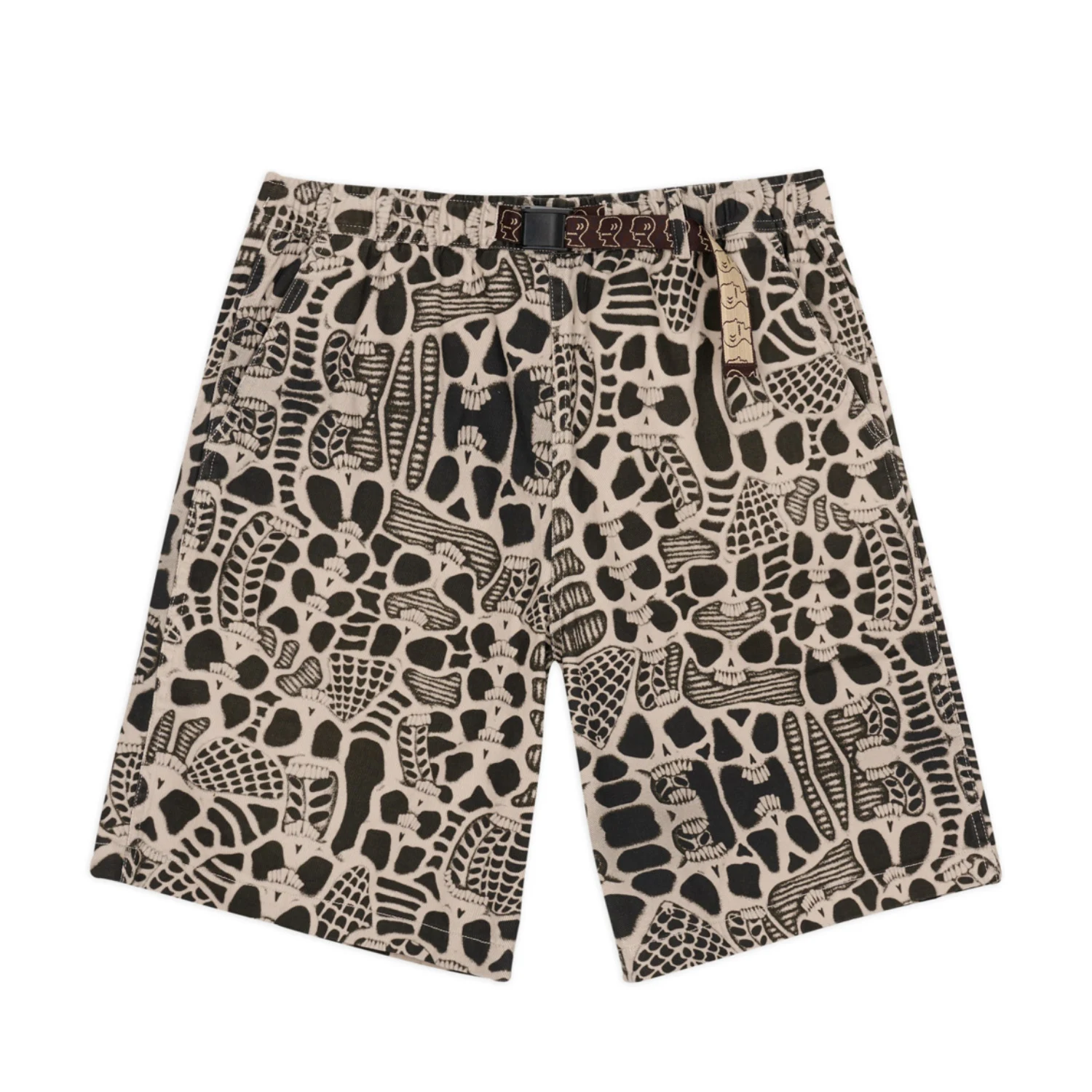 Brain Dead Skull Climber Short Natural front view in a white background