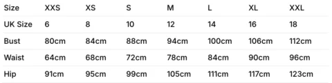 Chopova Lowena Size Chart Guide