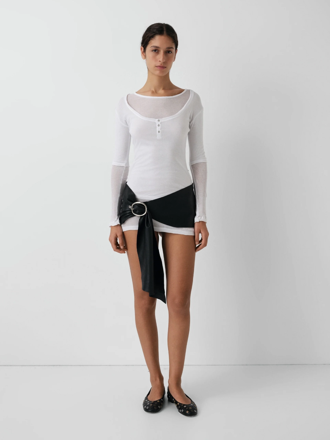 Gimaguas Gemma Mini Dress White front view on model