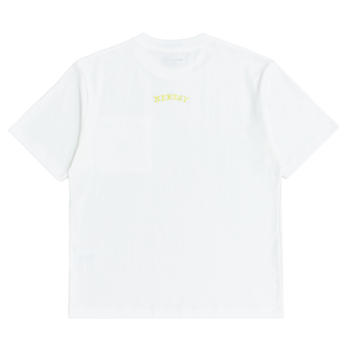 Heresy Arch Pocket T-Shirt Ecru back view in a white background