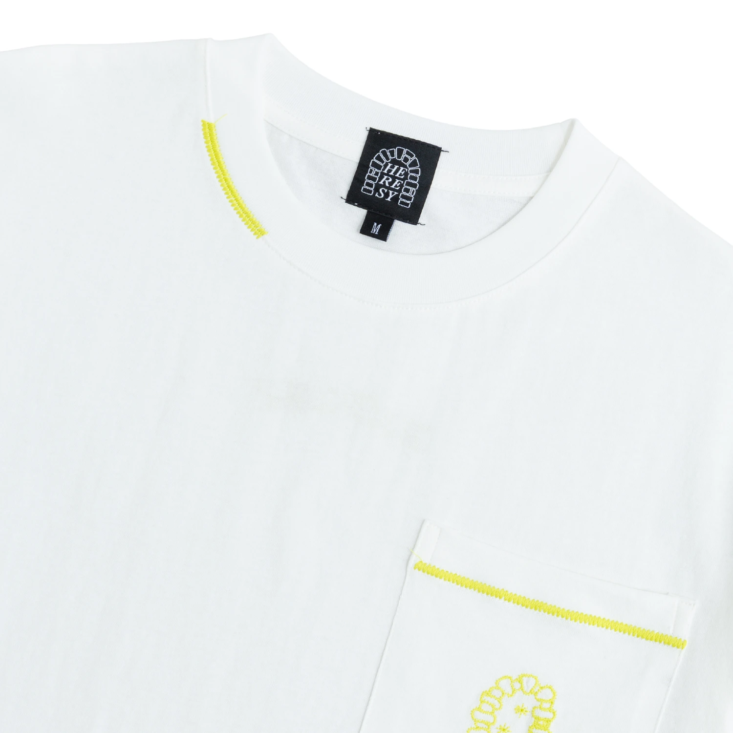 Heresy Arch Pocket T-Shirt Ecru front view detail