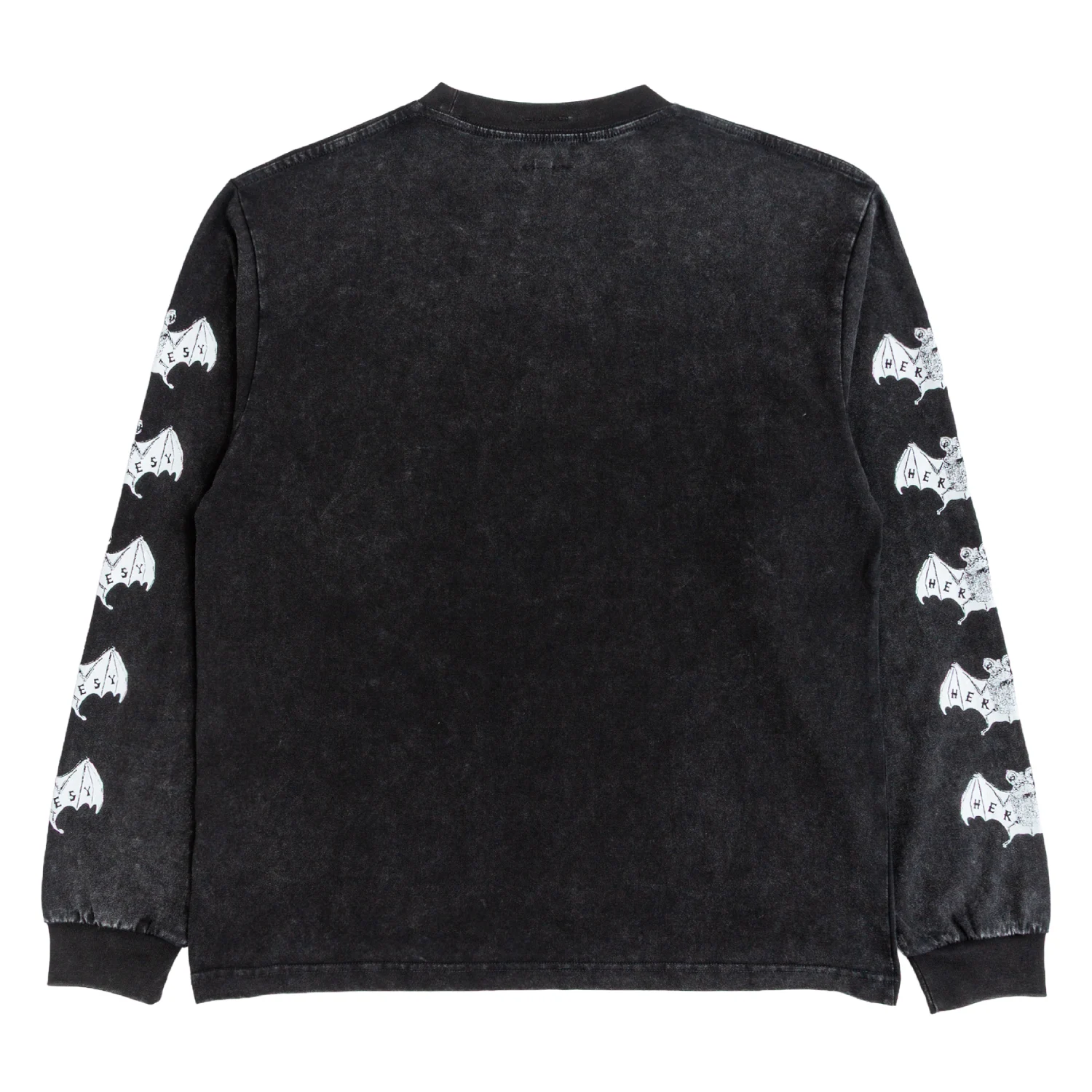 Heresy Bats Long Sleeve Black back view in a white background
