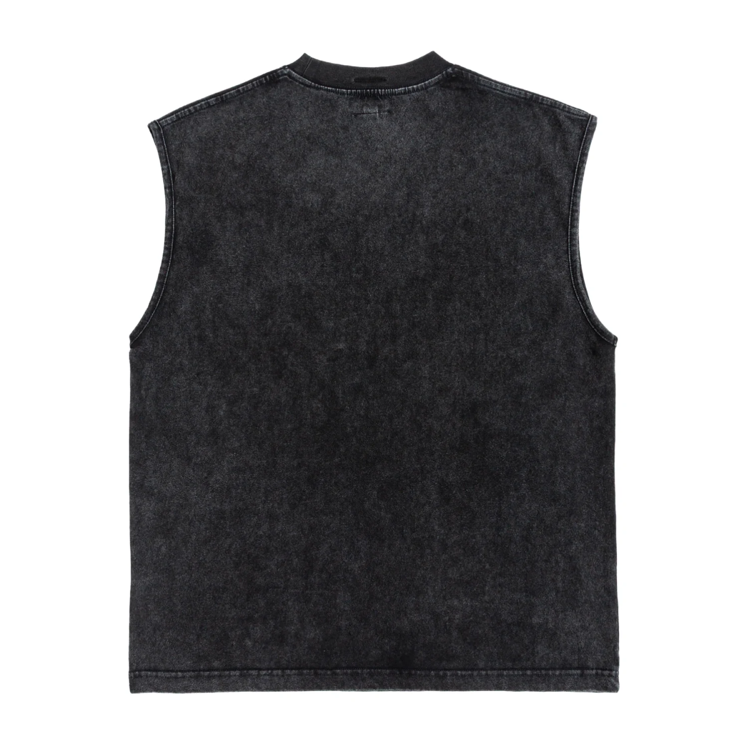 Heresy Green Man Vest Ash back view in a white background