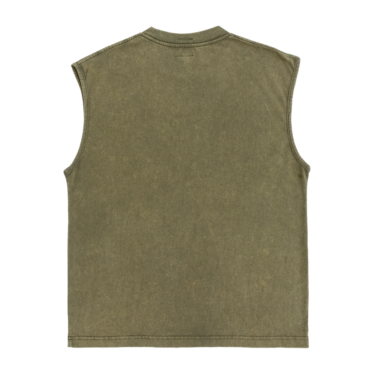 Heresy Green Man Vest Green back view in a white background