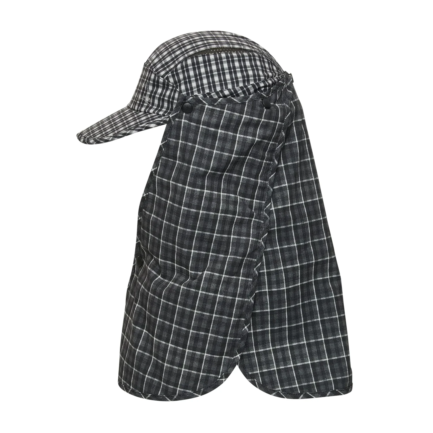 ROA Aair Floweave Printed Check Desert Cap Anthracite side view in a white background